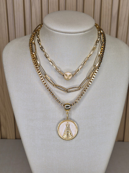 Colar triplo nossa Senhora Aparecida – Produção Própria