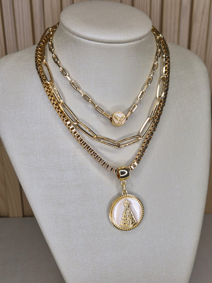 Colar triplo nossa Senhora Aparecida – Produção Própria