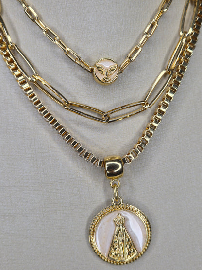 Colar triplo nossa Senhora Aparecida – Produção Própria