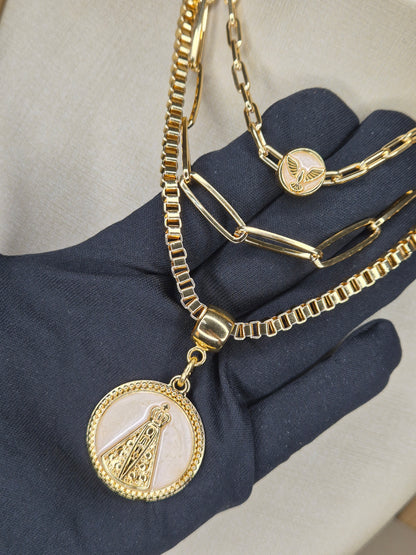 Colar triplo nossa Senhora Aparecida – Produção Própria