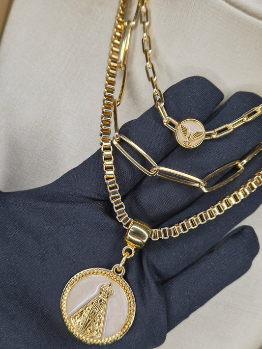 Colar triplo nossa Senhora Aparecida – Produção Própria