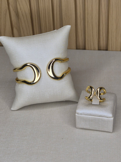 Bracelete Dourado Design Orgânico Premium