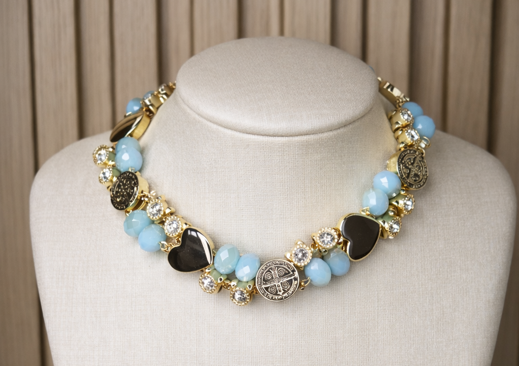 Colar AURUM Opus Noir - Azul Claro