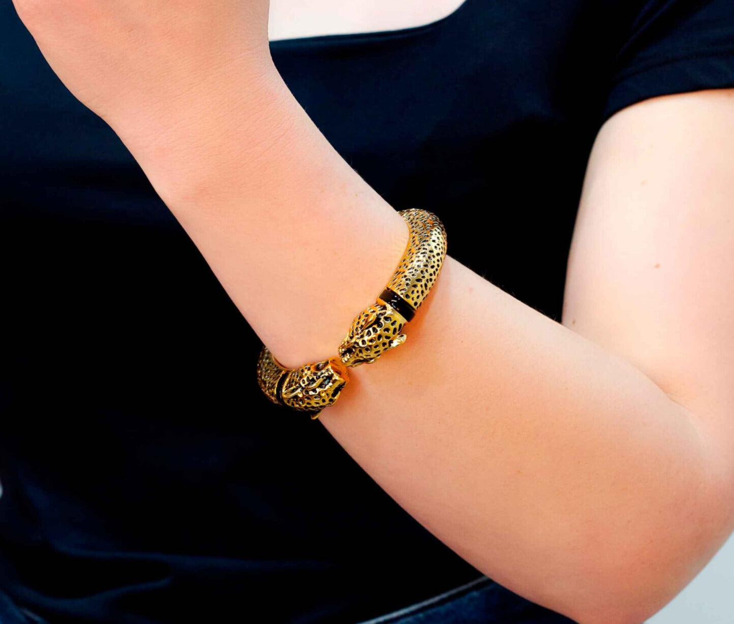 Bracelete Premium Dourado Onça